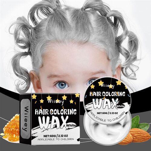 Wiieey Childrens Colorful Hair Wax in White - Easy to Apply