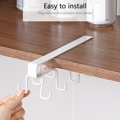 Iron 12 Hooks Kitchen Storage Racks Cup Holder Hanging Bath