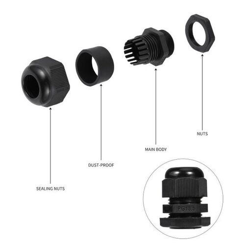 10 Pieces Nylon Cable Gland Kit Waterproof Ip68 Cable Gland