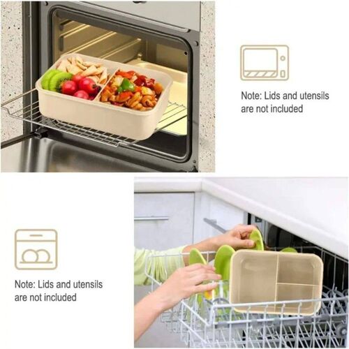 Lunch Box with Tableware for Office Workers Square Divided M