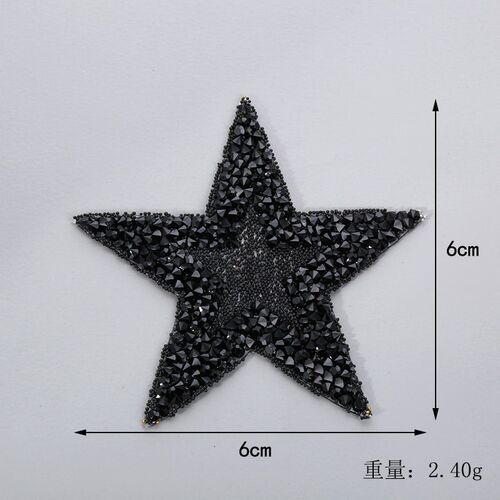 6x6cm 7 Color Crystal Rhinestone Star Iron on Patches Appliq