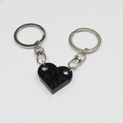 2Pcs Cute Love Heart Brick Keychain for Couples Friendship W