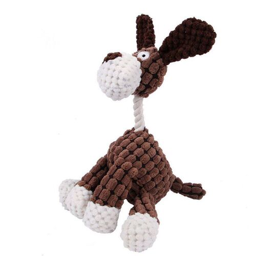 Fun Pet Toy Donkey Shape Corduroy Chew Toy For Dogs Puppy Sq