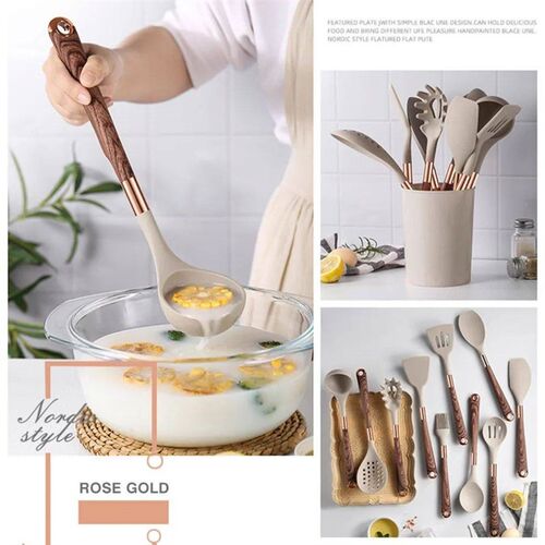 Silicone Cooking Utensils Set Heat Resistant Kitchen Spatula