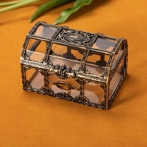 Vintage Transparent Pirate reasure Storage Box Organizer Ear