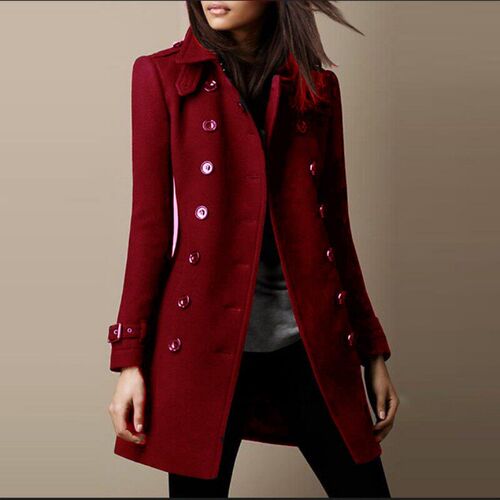 Autumn Winter Womens Woolen Coat