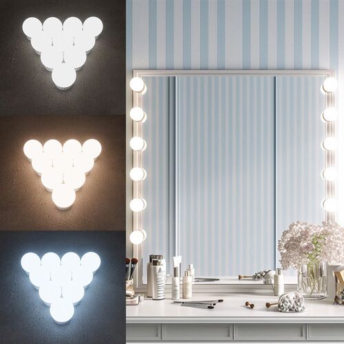 No Punching 5v12v Hollywood Mirror Front Light Makeup Lamp U