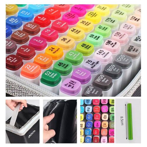 12/24/36/48/60/80 Colored Sketch Marker Dual Head Felt-Tip B