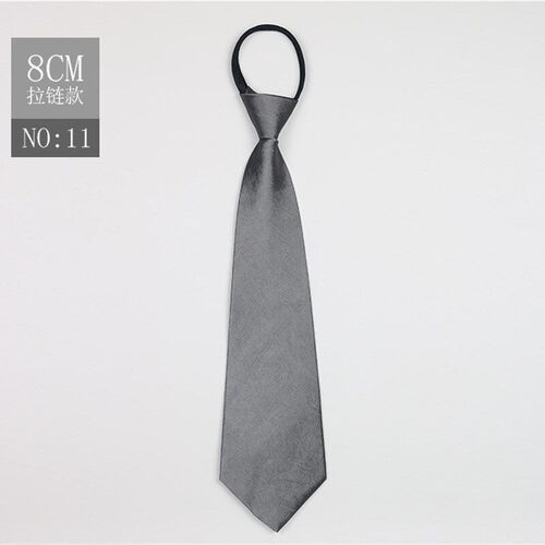Ladies Zipper Tie Pure Black Blue Red Formal Uniform Lazy Ea