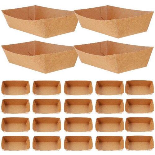 100 Pcs Paper Boat Box Trays for Food Serving Sushi Plate