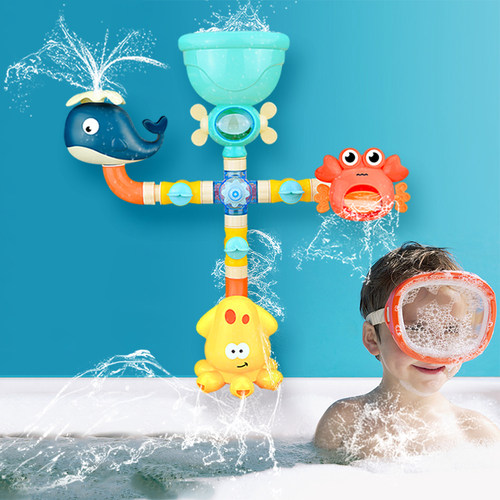 Bath Toys Baby Water Game Faucet Shower Rubber Duck Waterwhe
