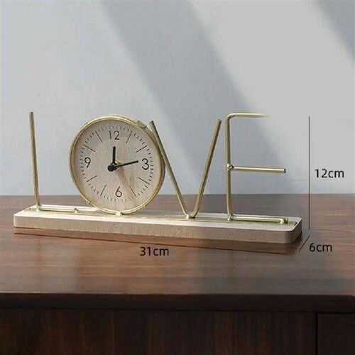 Desktop C Decoration Metal LOVE HOME Wooden Base C