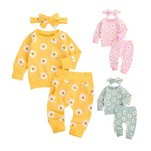 Citgeett Spring New Fall Autumn Infant Baby Girls 3Pcs Set L