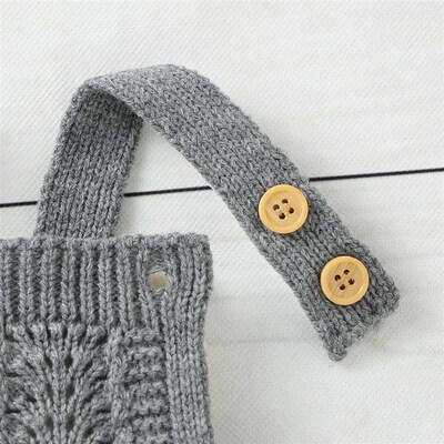 0-24M Infant Baby Girl Boy Jumpsuit Knited Tops Sleevless So