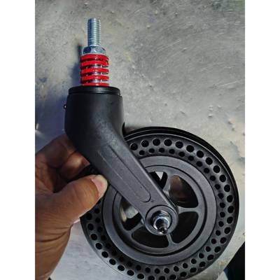 通用型恒倍舒康倍星飞机轮椅前轮6寸前叉弹簧蜂窝轮胎总成