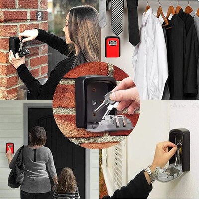 Key Safe Box Outdoor Digit Wall Mount Combination Password L