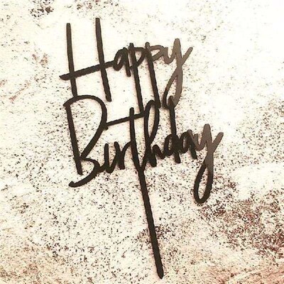 Happy Birthday Party Decoration, Acrylic Cake Topper, Gold
