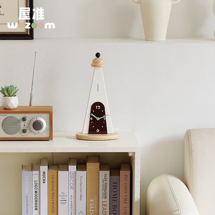 WOZOOM屋准侘寂风家居创意时钟摆件入户玄关摆台式钟表桌面装饰品