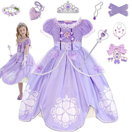 Princess Sofia Dress Costume For Girls Princess Dress Party