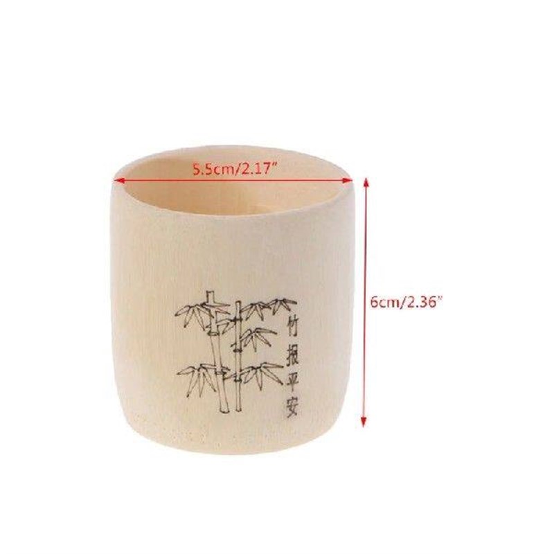 Y1UB Bamboo Wooden Drinking Cup Coffee Tea Mug Breakfast图片