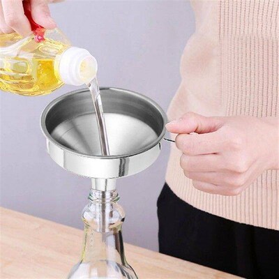 Stainless Steel Kitchen Funnel Filling Bottles Metal