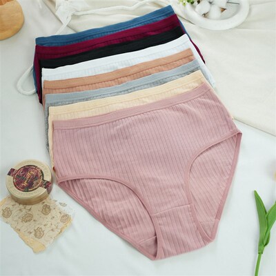 Hip-lifting High Waist Briefs Pure tton Womens Large Size B