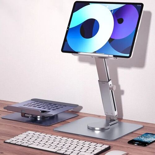 Aluminum Tablet Stand 360Rotating Folding Adjustable Desk