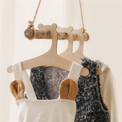 10/5pcs Wooden Baby Clothes Hangers Tops Washcloths Coat Han