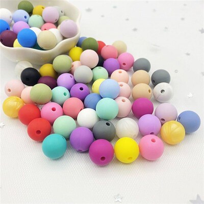 50pcs 12mm Silicone Beads Baby Teething round Beads Pacifier
