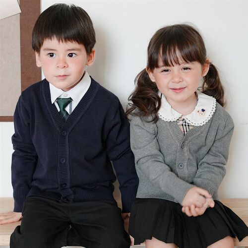 Jumping Code School Uniform Girls Long-sleeved Coat Children