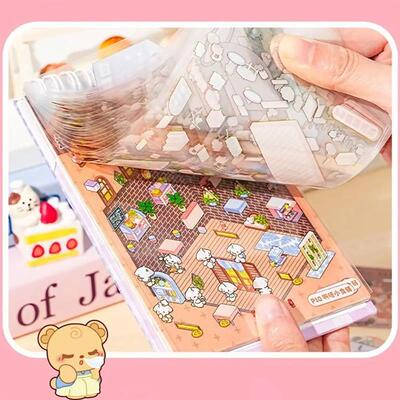 Cartoon 3D Landscape Sticker Book Three-dimensional DIY Cabi
