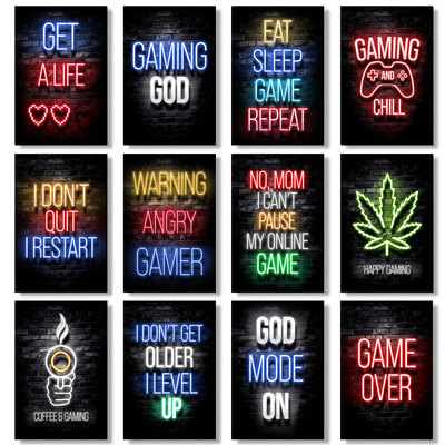 Gaming Room Decoration Poster Wall Art Video Game Canvas Pai