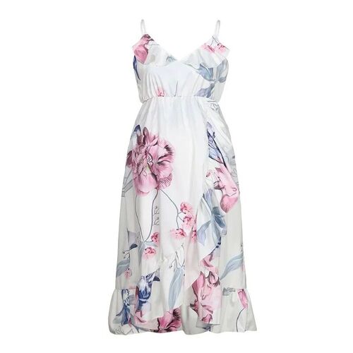 Summer Pregnant Women Floral Slip Dress Maternity Flowers Dr