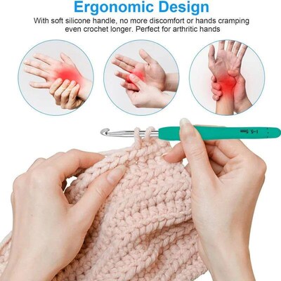 Crochet Hooks Set Colorful Yarn Crochet Kit for Beginners Kn