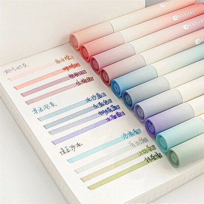 4Pcs/set Macaron Highlighters Color Gradient Highlighter Pen