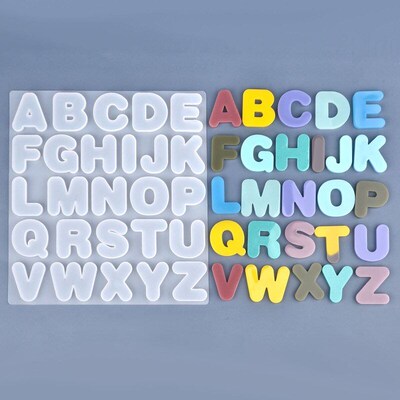 Alphabet Epoxy Resin Silicone Mold Letter Number Mould  K