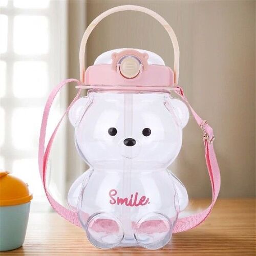1000/1400ml Bear Water Bottle with Shoulder Strap Cute Bear