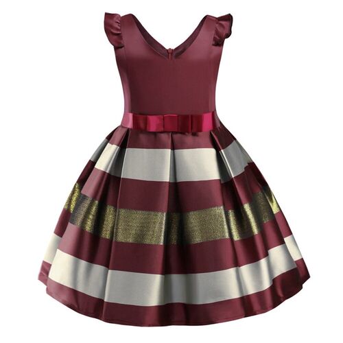 Baby Girls Striped Dress For Girls Formal Wedding Party Dres