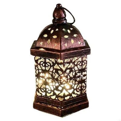 F19B Antique Iron Hollowed Hanging Lanterns LED Lamp for