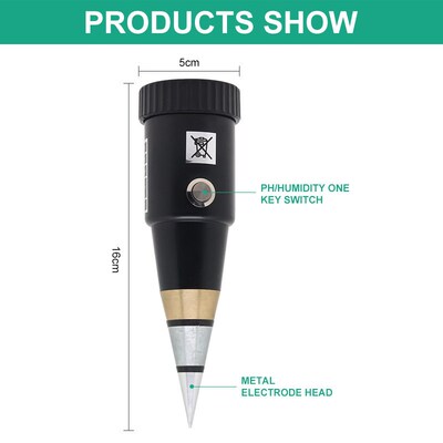 Soil Moisture PH Meter Acidity Humidity Tester Metal Sensor