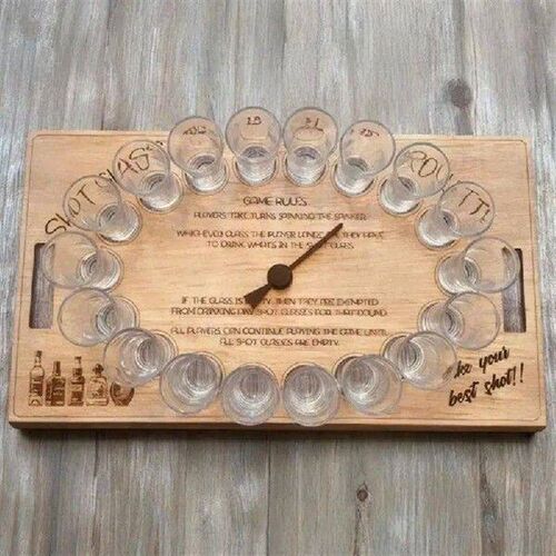 Parties Drinking Game Roulette Wooden Game Night Wheel Fun