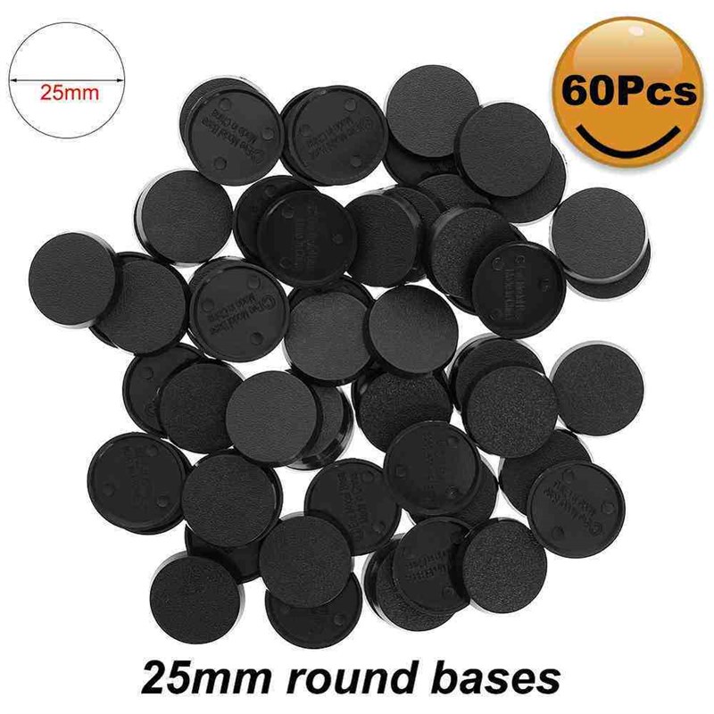 MB325 40pcs/60pcs/100pcs 25mm Round Plastic Model Bases for - 实物图
