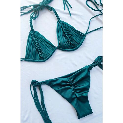 2024 New Bandage Stripe Brazilian Bikini Swimwear Womens Br