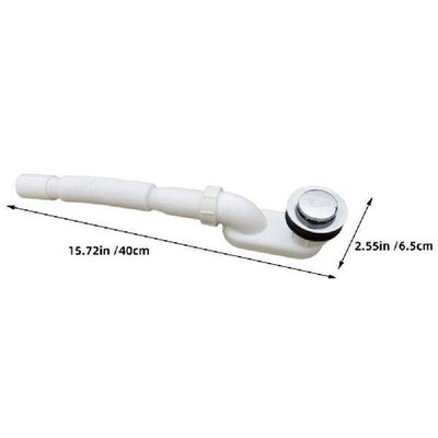 Low Profile Flat Trap Bathtub Shower Drain Pipe Flexible