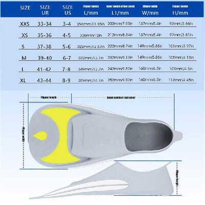 Swimming Training Fins Travel-Friendly Snorkel Flippers