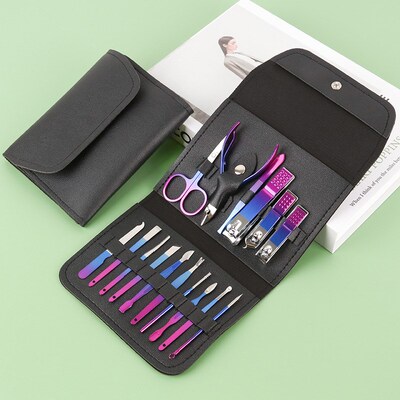 Matcha Green 16Piece Nail Clipper Set Beauty Kit Manicure To