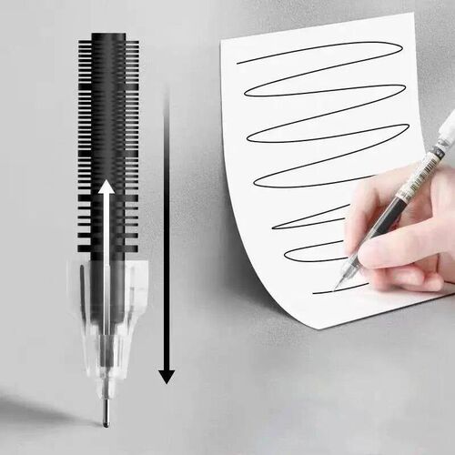 10pcs/set Straight Liquid Gel Pen Quick-drying, Large-capaci