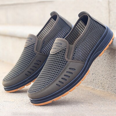 Men Casual Shoes Breathable Mesh Non-slip Super Light Flats