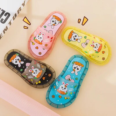 Childrens Boys Girls Slippers Cartoon Animals Prints Shoes