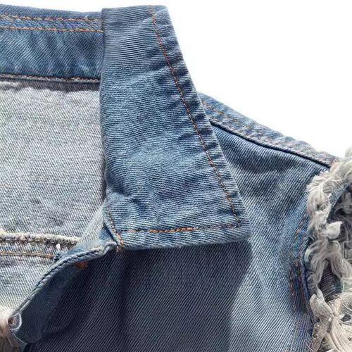 New Arrival Denim Vest Mens Korean Style Slim-fit Light Blu